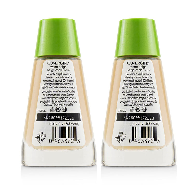 Covergirl Clean Sensitive Liquid Foundation Duo Pack - # 545 Warm Beige  2x30ml/1oz