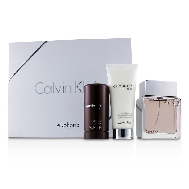 Calvin Klein Euphoria Men Coffret: Eau De Toilette Spray 100ml/3.4oz + Deodorant Stick 75g/2.6oz + After Shave Balm 100ml/3.4oz (White Box) 