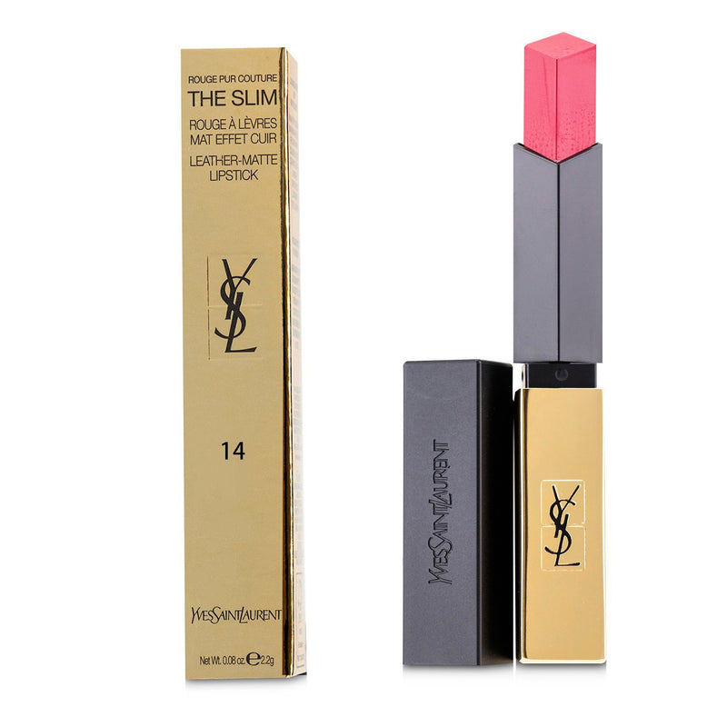 Yves Saint Laurent Rouge Pur Couture The Slim Leather Matte Lipstick - # 14 Rose Curieux  2.2g/0.08oz