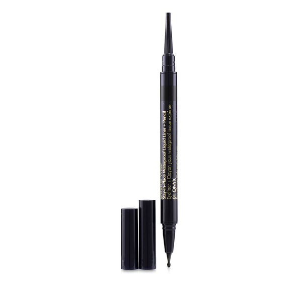 Estee Lauder Double Wear Stay In Place Waterproof Liquid Liner + Pencil - # 01 Onxy 