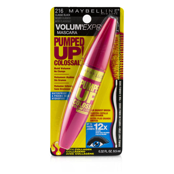 Maybelline Volum' Express Pumped Up Colossal Waterproof Mascara - # Black  9.5ml/0.32oz