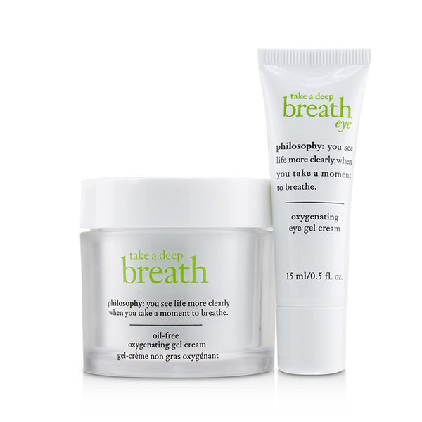 Philosophy Take A Deep Breath Oxygenating Face & Eye Duo: Face Gel Cream 60ml + Eye Gel Cream 15ml 