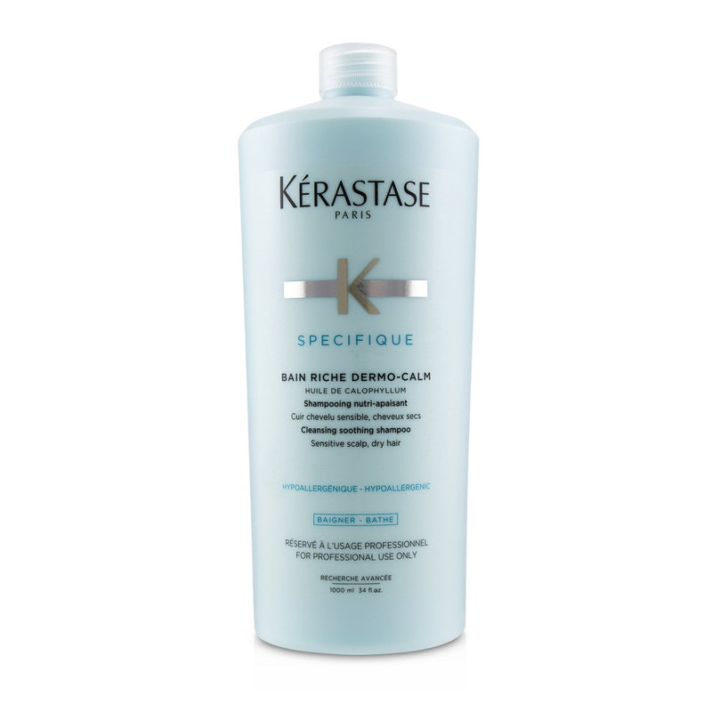 Kerastase Specifique Bain Riche Dermo-Calm Cleansing Soothing Shampoo (Sensitive Scalp, Dry Hair)  1000ml/34oz