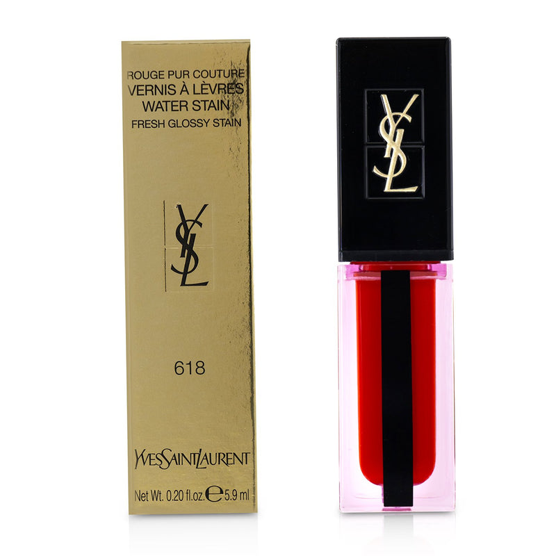 Yves Saint Laurent Rouge Pur Couture Vernis À Lèvres Water Stain - # 618 Wet Vermilion  5.9ml/0.20oz