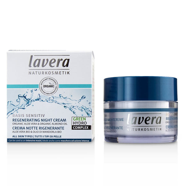 Lavera Basis Sensitiv Regenerating Night Cream - Organic Aloe Vera & Organic Almond Oil (For All Skin Types) 