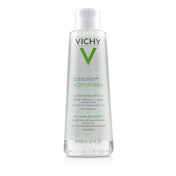 Vichy Normaderm 3 In 1 Micellar Solution - Cleanses, Removes Make-Up & Soothes Face & Eyes ( For Oily / Sensitive Skin)  200ml/6.7oz