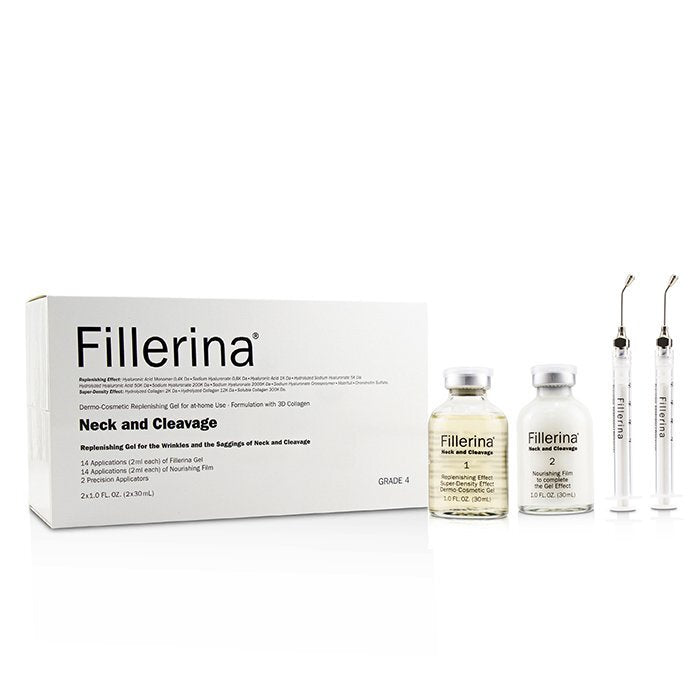 Fillerina Neck & Cleavage (Replenishing Gel For The Wrinkles & The Saggings of Neck & Clevage) - Grade 4 +2pcs 2x30ml
