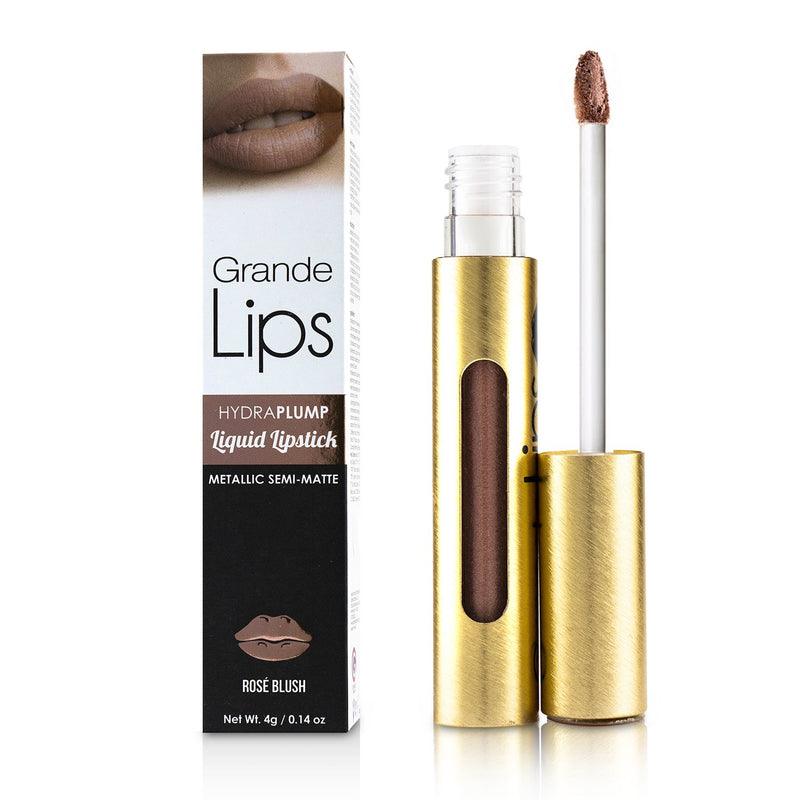 Grande Cosmetics (GrandeLash) GrandeLIPS Plumping Liquid Lipstick (Metallic Semi Matte) - # Rose Blush  4g/0.14oz