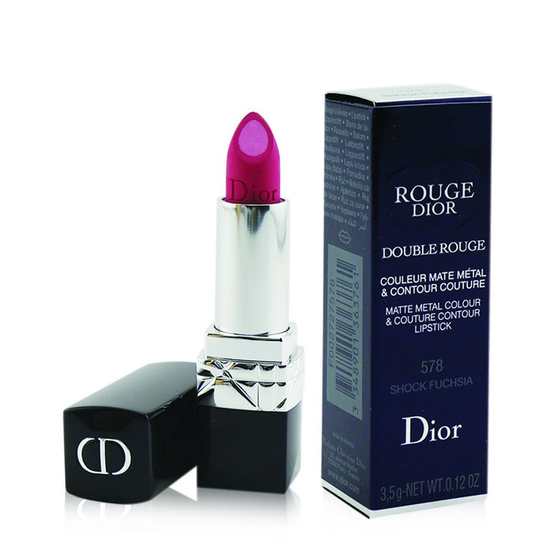 Christian Dior Rouge Dior Double Rouge Matte Metal Colour & Couture Contour Lipstick - # 578 Shock Fuchsia 