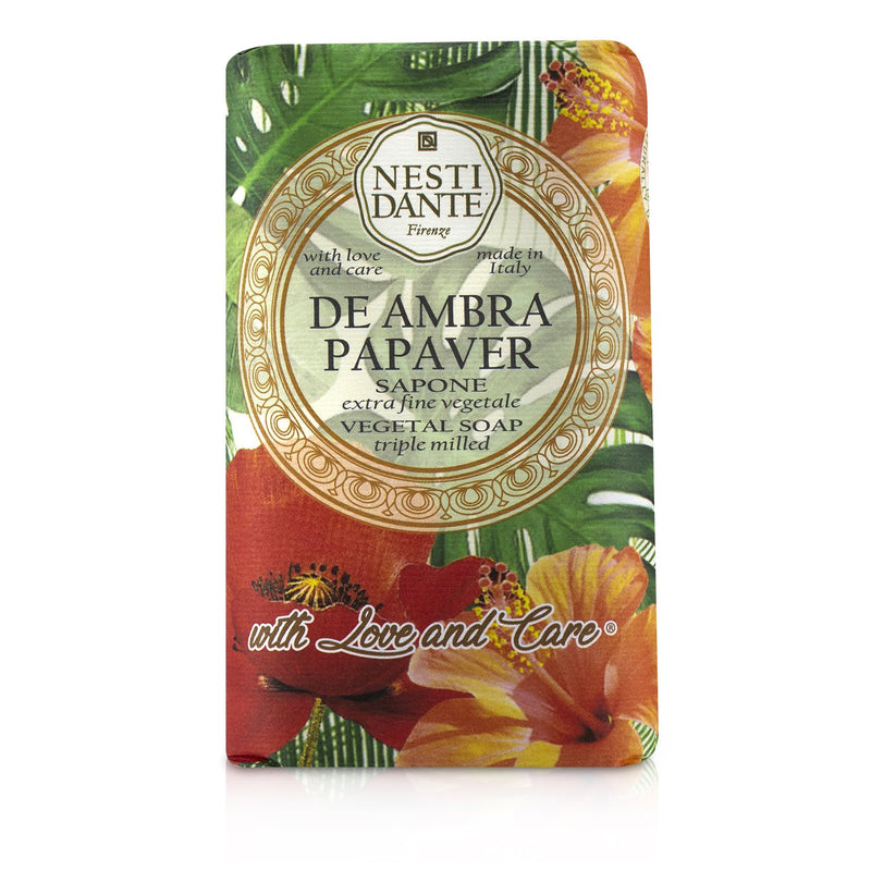 Nesti Dante Triple Milled Vegetal Soap With Love & Care - De Ambra Papaver 