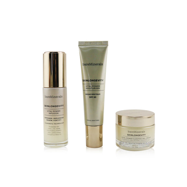 BareMinerals Give Good Skin Trio Set: Vital Power Infusion 30ml+ Vital Power Moisturizer SPF 30 30ml+ Vital Power Sleeping Gel Cream 30g  3pcs