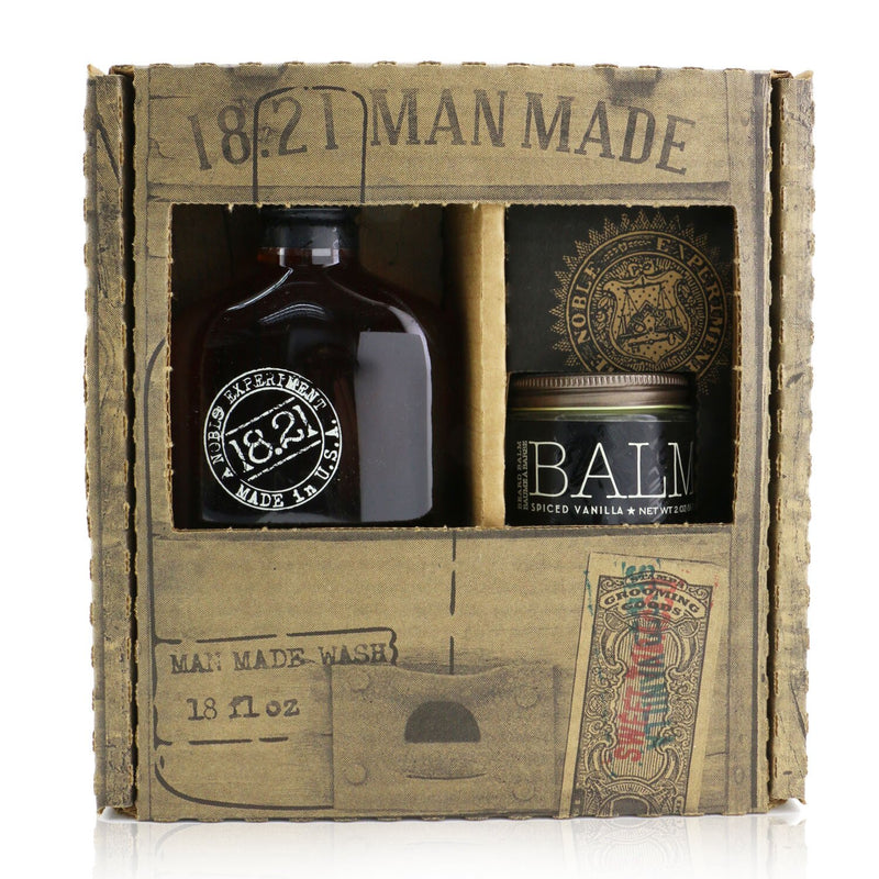 18.21 Man Made Man Made Wash & Balm Set - # Spiced Vanilla: 1x Shampoo, Conditioner & Body Wash 530ml + 1x Beard Balm 56.7g 