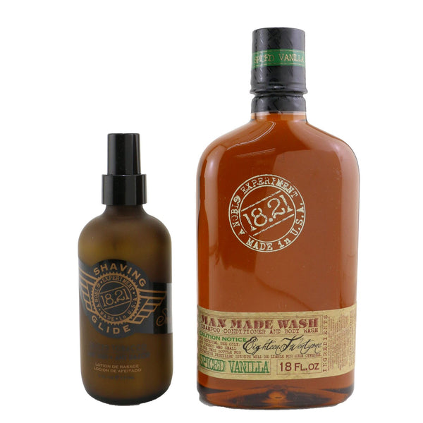 18.21 Man Made Man Made Wash & Shaving Glide Set - # Spiced Vanilla: 1x Shampoo, Conditioner & Body Wash 530ml + 1x Shaving Glide 177ml 