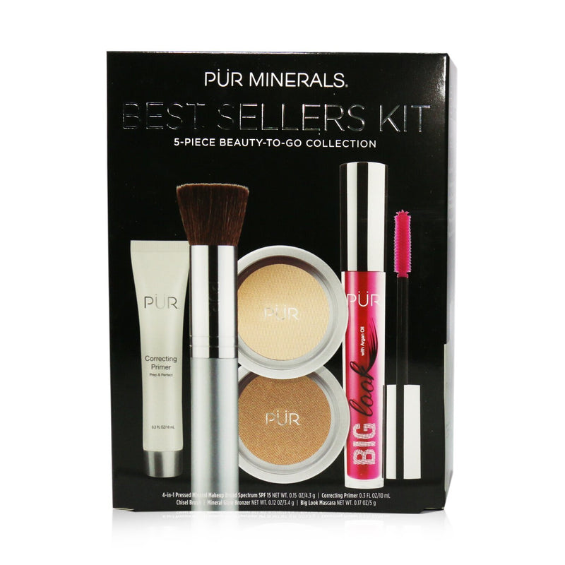 PUR (PurMinerals) Best Sellers Kit (5 Piece Beauty To Go Collection) (1x Primer, 1x Pressed Powder, 1x Bronzer, 1x Mascara, 1x Brush) - # Light 