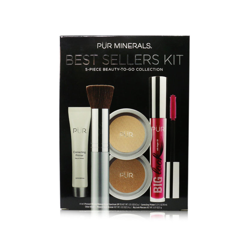 PUR (PurMinerals) Best Sellers Kit (5 Piece Beauty To Go Collection) (1x Primer, 1x Powder, 1x Bronzer, 1x Mascara, 1x Brush) - # Golden Medium 