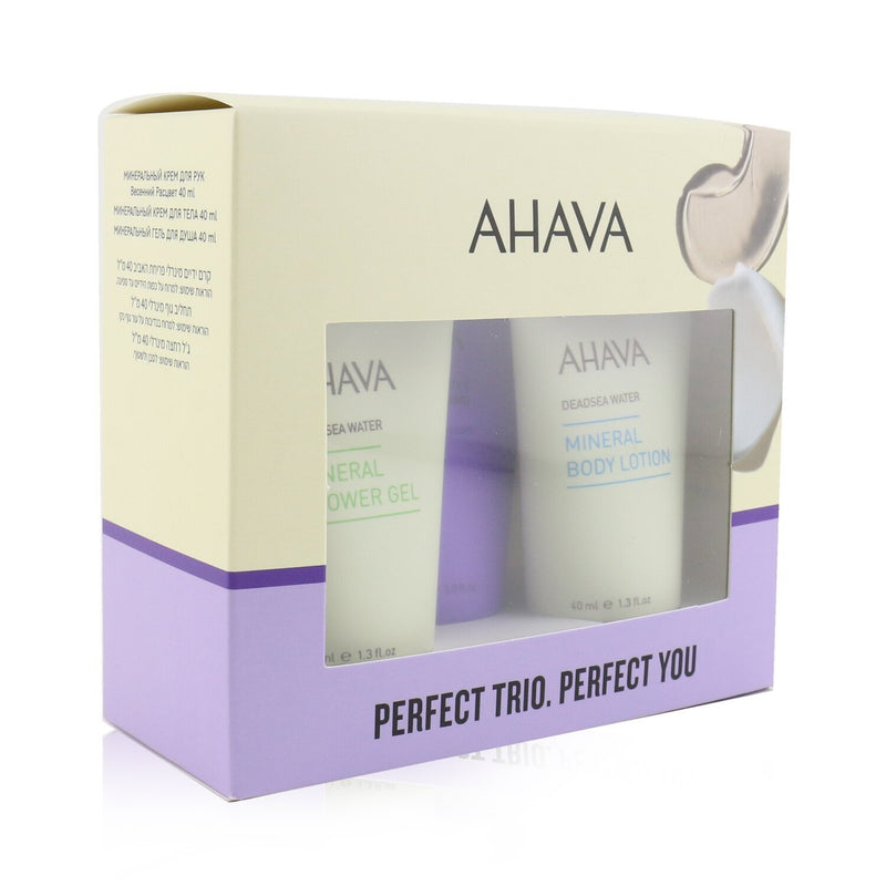 Ahava Deadsea Water Perfect Mineral Body Trio Set: Hand Cream 40ml + Body Lotion 40ml + Shower Gel 40ml 