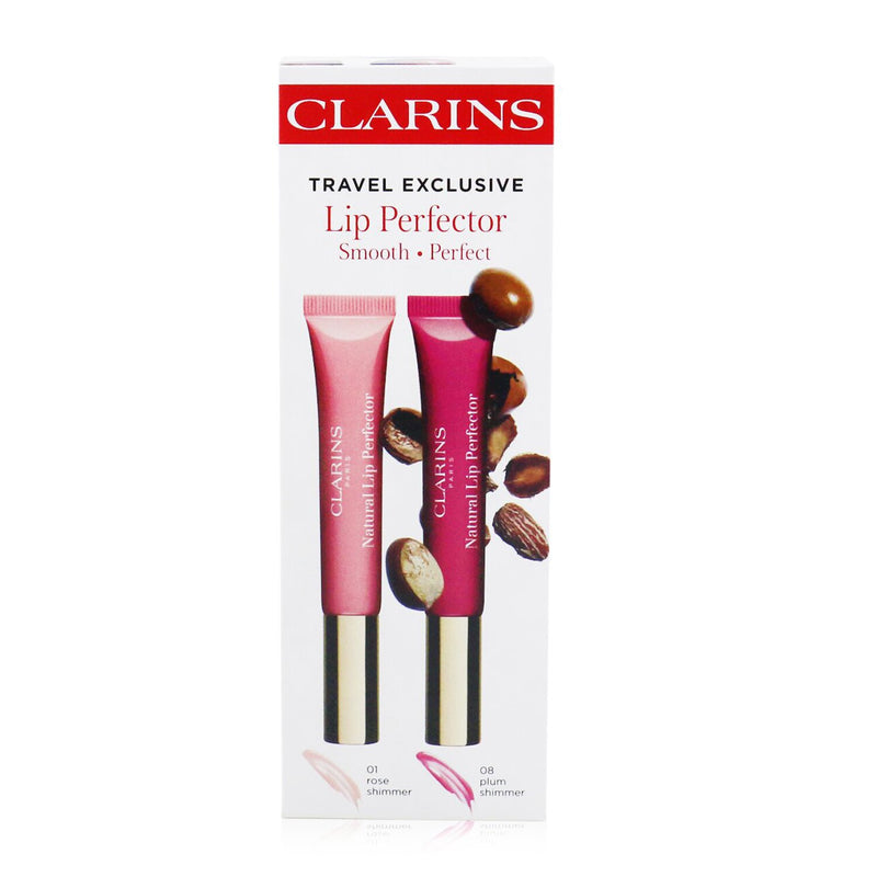 Clarins Natural Lip Perfector Duo (2x Lip Perfector) - 01 & 08 