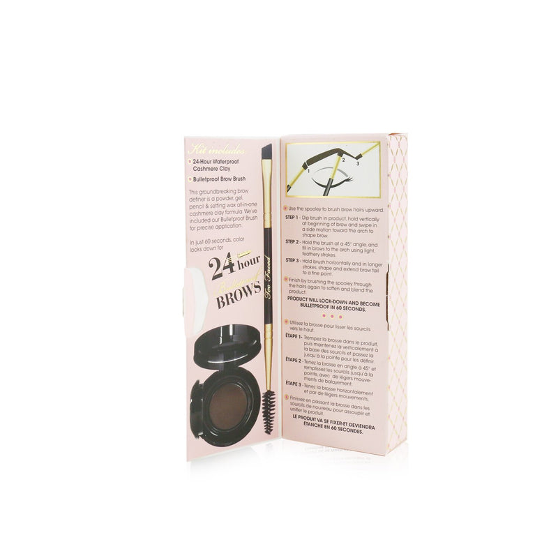 Too Faced Bulletproof Brows 24H Waterproof Cashmere Clay With Brush - # Universal Brunette 