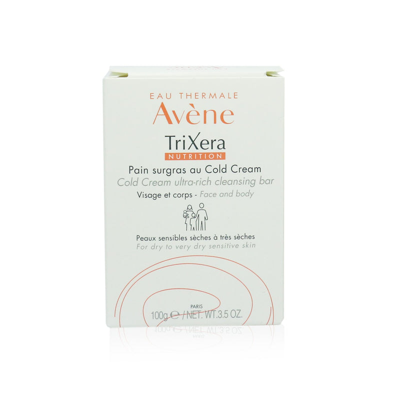 Avene TriXera Nutrition Cold Cream Ultra-Rich Face & Body Cleansing Bar - For Dry to Very Dry Sensitive Skin 