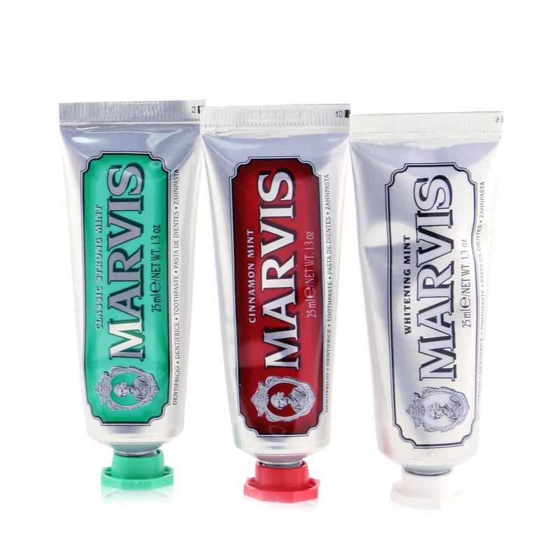 Marvis Travel Set: 1xClassic Strong Mint Toothpaste+1xWhitening Mint Toothpaste+1xCinnamon Mint Toothpaste 