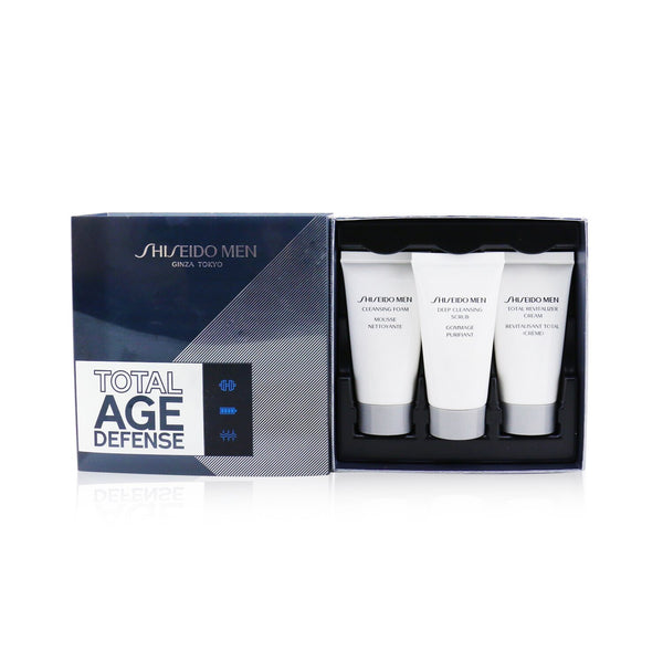 Shiseido Total Age Defense 3-Pieces Set: Cleansing Foam 30ml + Cleansing Scrub 30ml + Revitalizer Cream 30ml 