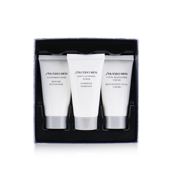 Shiseido Total Age Defense 3-Pieces Set: Cleansing Foam 30ml + Cleansing Scrub 30ml + Revitalizer Cream 30ml 