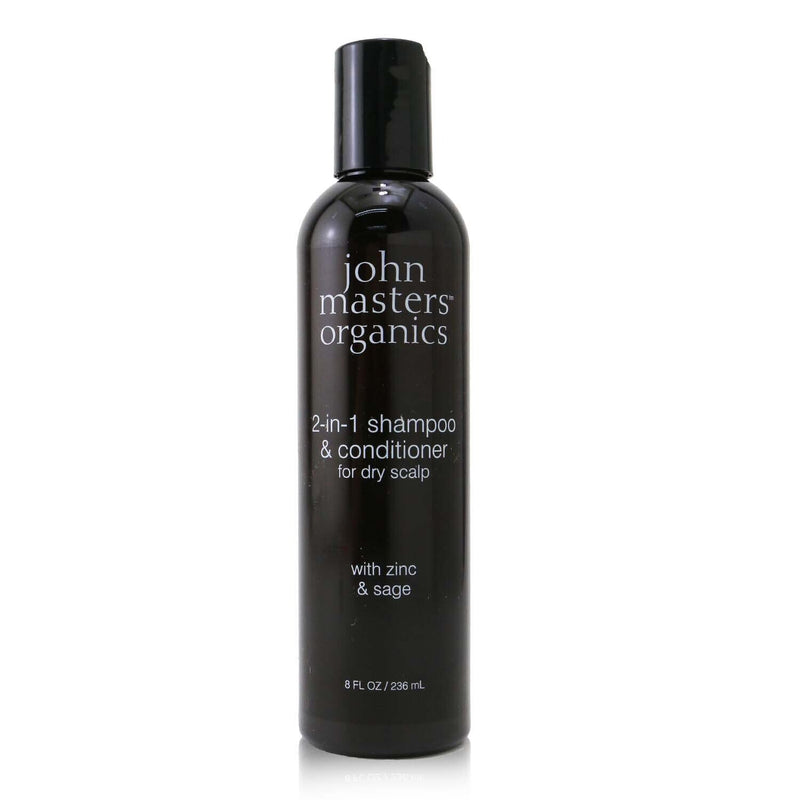 John Masters Organics 2-in-1 Shampoo & Conditioner For Dry Scalp with Zinc & Sage  236ml/8oz