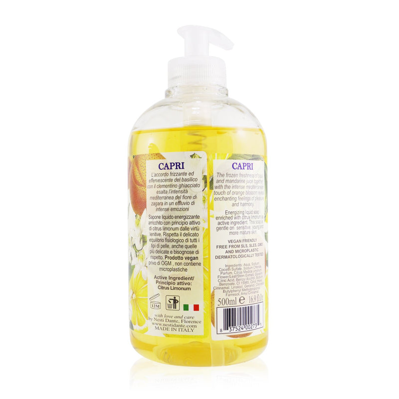 Nesti Dante Dolce Vivere Vegan Liquid Soap - Capri - Orange Blossom, Frosted Mandarine & Basil 