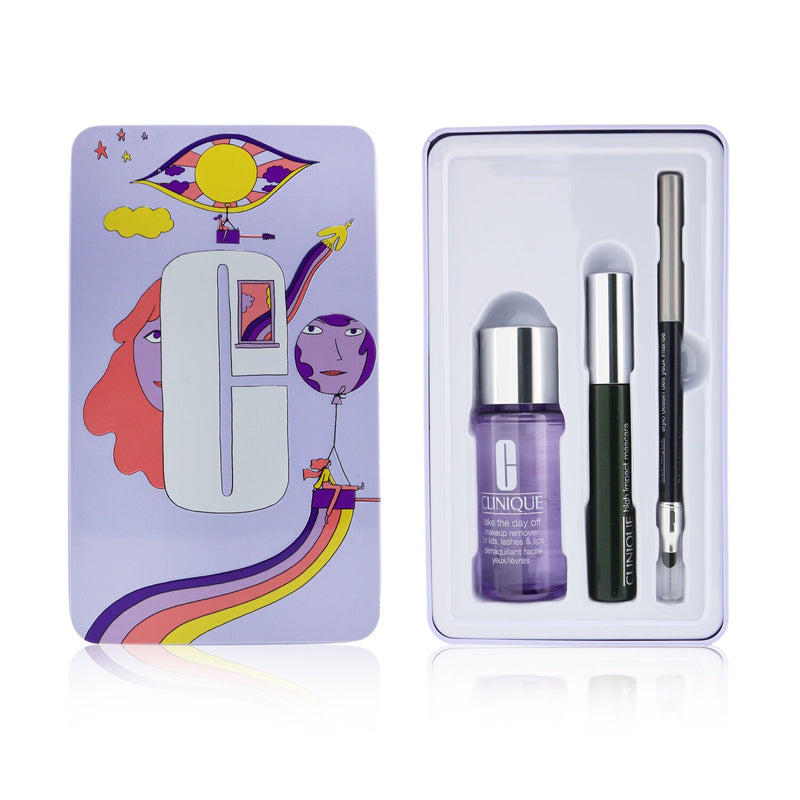 Clinique Jet Set Liftoff Lashes: Quickliner 0.28g + Take The Day Off Remover 50ml +High Impact Mascara 7ml  3pcs