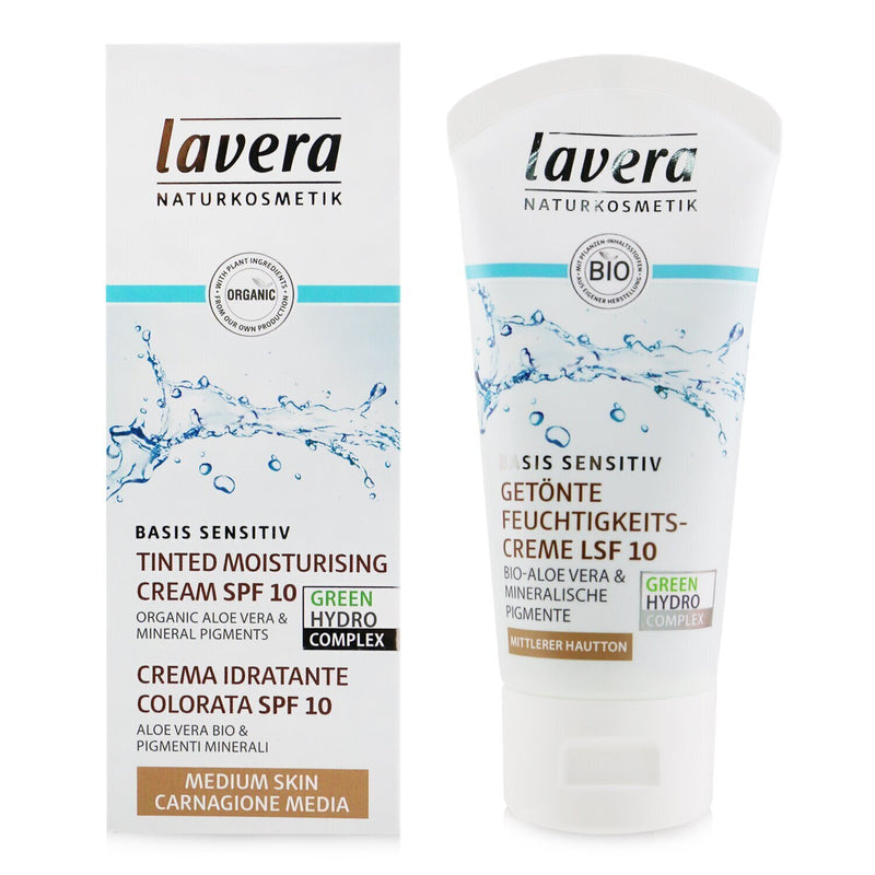 Lavera Basis Sensitiv Tinted Moisturising Cream SPF 10 - # Medium Skin  50ml/1.8oz