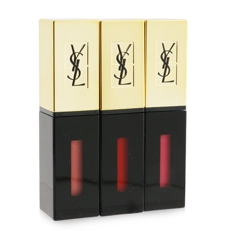 Yves Saint Laurent Rouge Pur Couture Vernis A Levres Glossy Stain Trio Set (7, 9, 12) 
