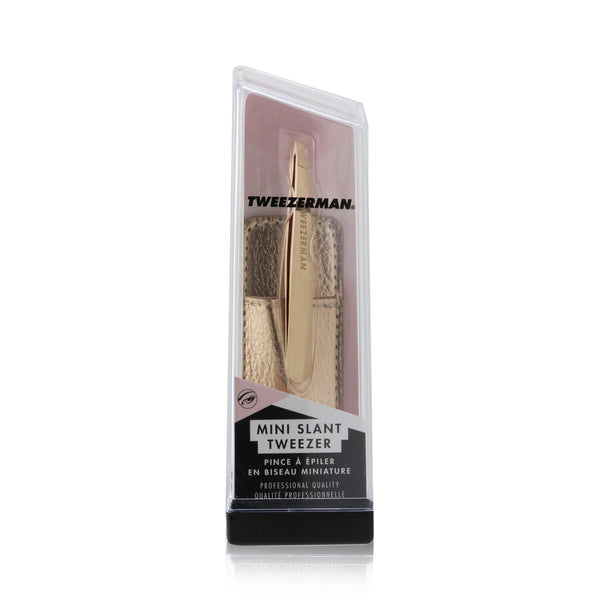 Tweezerman Mini Slant Tweezer With Case - Rose Gold (Studio Collection) 