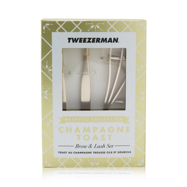 Tweezerman Champagne Toast Brow & Lash Set (Metallic Collection) 