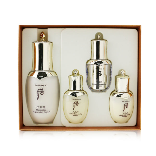 Whoo (The History Of Whoo) Cheongidan Iilluminating Regenerating Essence Special Set: Essence 50ml +  Balancer 25ml + Emulsion 25ml + Eye Serum 8ml 