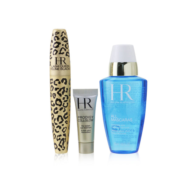 Helena Rubinstein Lash Queen Feline Blacks Mascara Set: Mascara 7.2ml + Prodigy Eye Treatment 3ml + Eye MakeUp Remover 50ml 