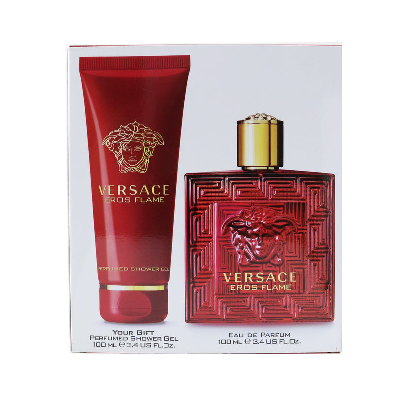 Versace Eros Flame Coffret: Eau De Parfum Spray 100ml/3.4oz + Shower Gel 100ml/3.4oz 