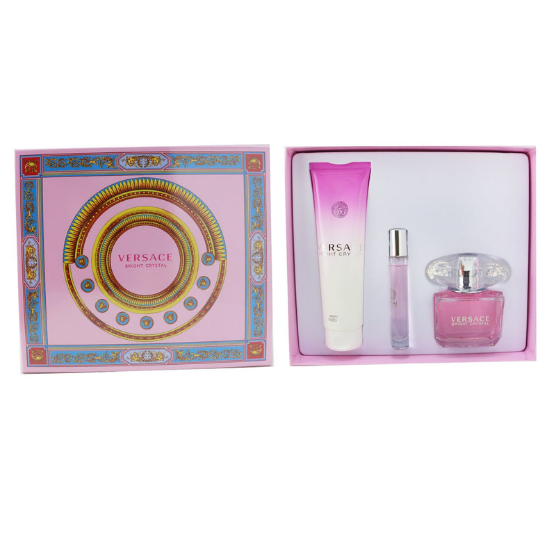 Versace Bright Crystal Coffret: Eau De Toilette Spray 90ml/3oz + Body Lotion 150ml/5oz + Eau De Toilette Spray 10ml/0.3oz  3pcs