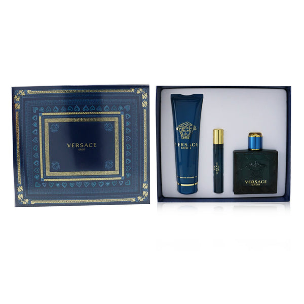 Versace Eros Coffret: Eau De Toilette Spray 100ml/3.4oz + Eau De Toilette Spray 10ml/0.3oz + Shower Gel 150ml/5oz 