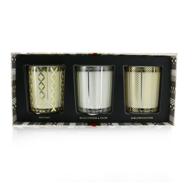 Nest Festive Votive Trio Candles Coffret: Holiday, Birchwood Pine, Blue Cypress & Snow 