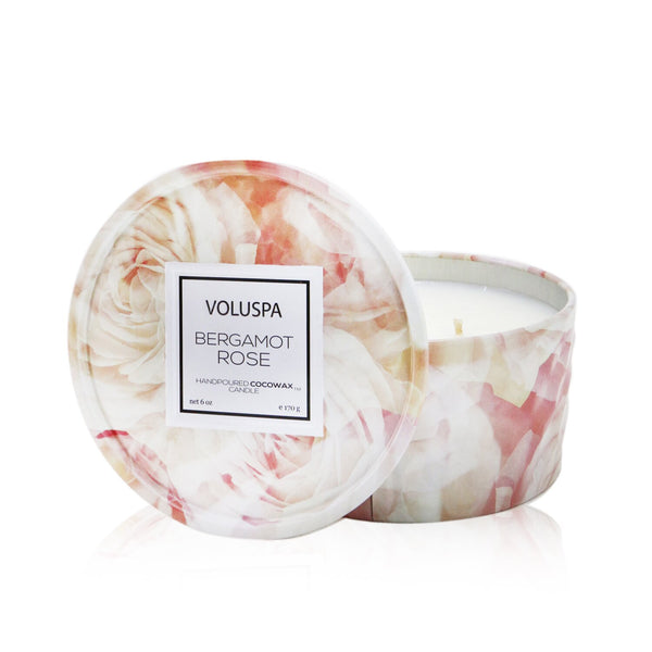 Voluspa 2 Wick Tin Candle - Bergamot Rose 