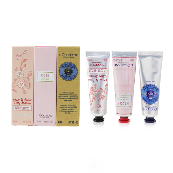 L'Occitane Lovelier Hands Set: 2xRose Hand Cream 30ml+2x Shea Butter Hand Cream 3ml+2x Cherry Blossom Hand Cream 30ml  6x30ml/1oz