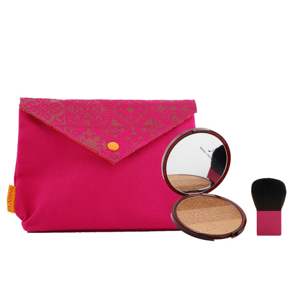 Clarins Bronzing Compact Set (1x Bronzing Compact, 1x Brush, 1x Pouch)  2pcs+1Pouch