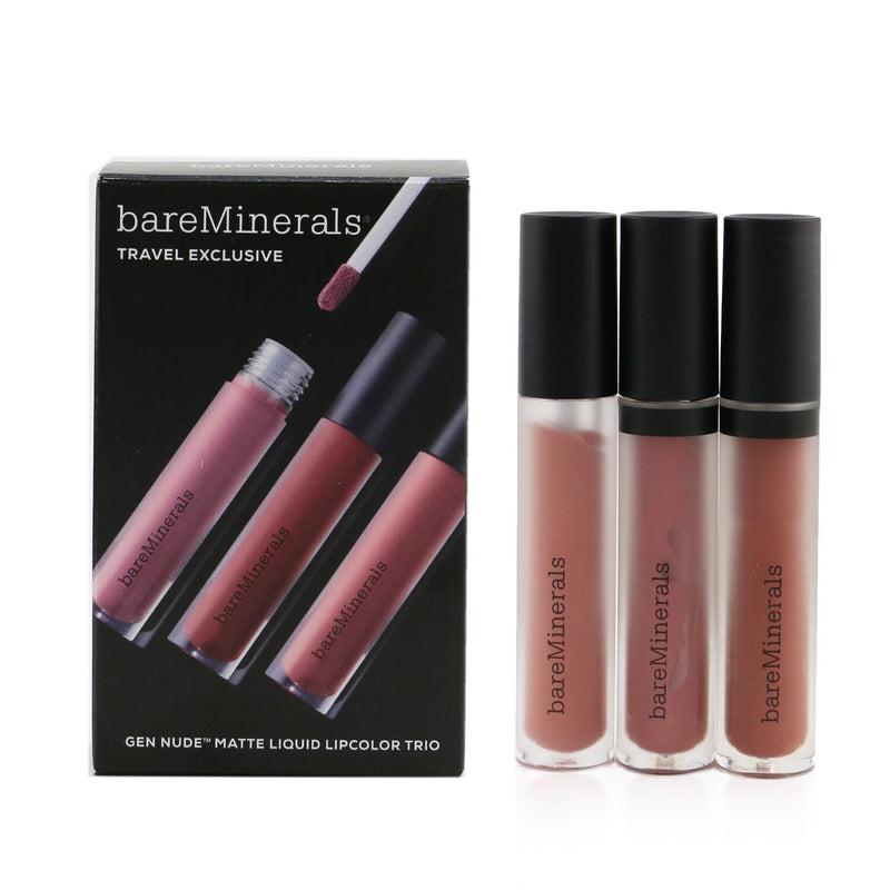 BareMinerals Gen Nude Matte Liquid Lipcolor Trio (3x Matte Liquid Lipstick) 