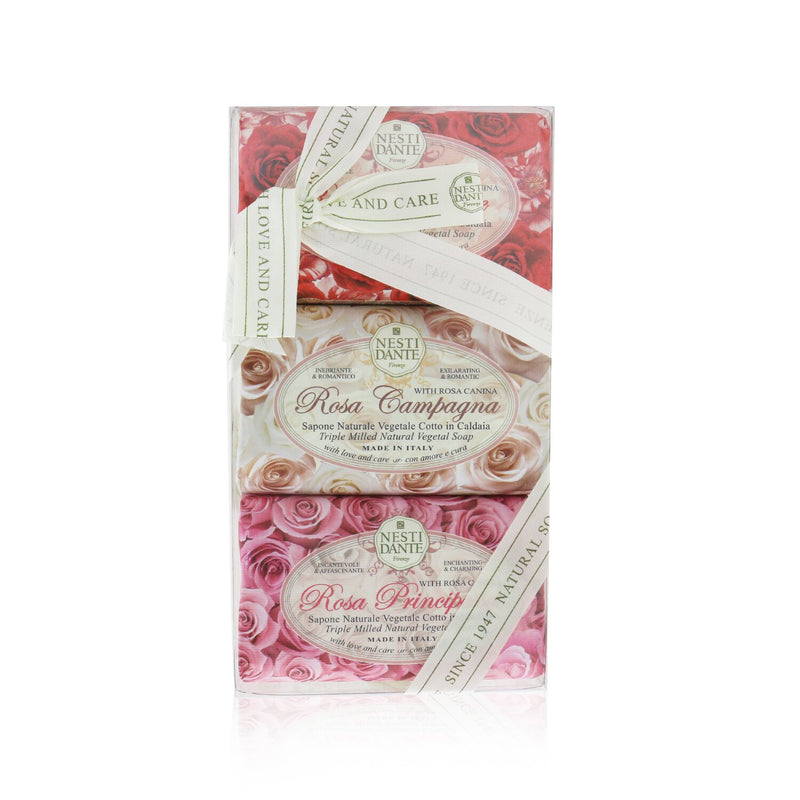 Nesti Dante Rosa Soap Set (Le Rose Collection) #Rosa Sensuale, #Rosa Champagna, #Rosa Principessa 
