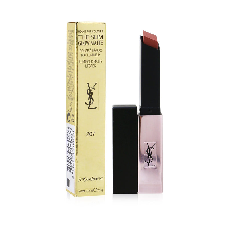 Yves Saint Laurent Rouge Pur Couture The Slim Glow Matte - # 207 Illegal Rosy Nude  2.1g/0.07oz