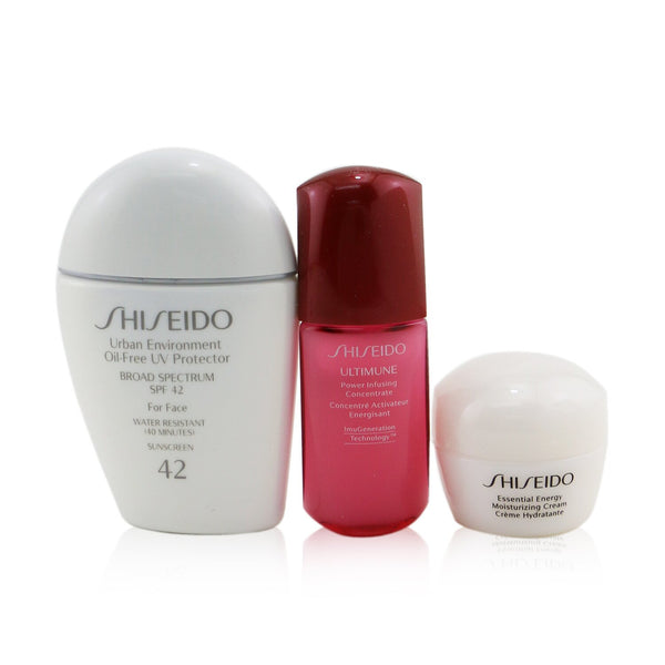 Shiseido Ultimate Daily Sun Set: SPF 42 Sunscreen 30ml +Moisturizing Cream 10ml + Ultimune Power Infusing Concentrate 10ml 