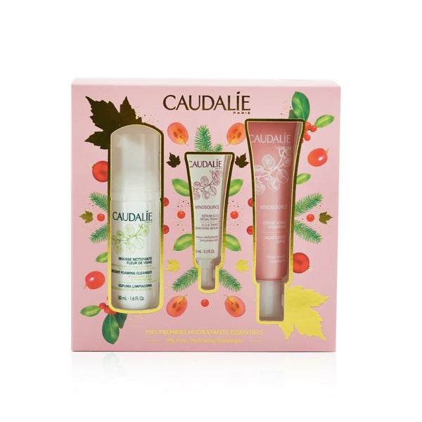 Caudalie My First Hydrating Essentials Set: Vinosource Sorbet 40ml+ Instant Foaming Cleanser 50ml+ Vinosource SOS Thirst Serum 10ml 