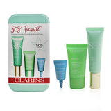 Clarins SOS Beaute Set (1x Primer 30ml + 1x Mask 15ml + 1x Lip Balm 3ml) - 04 Green  3pcs