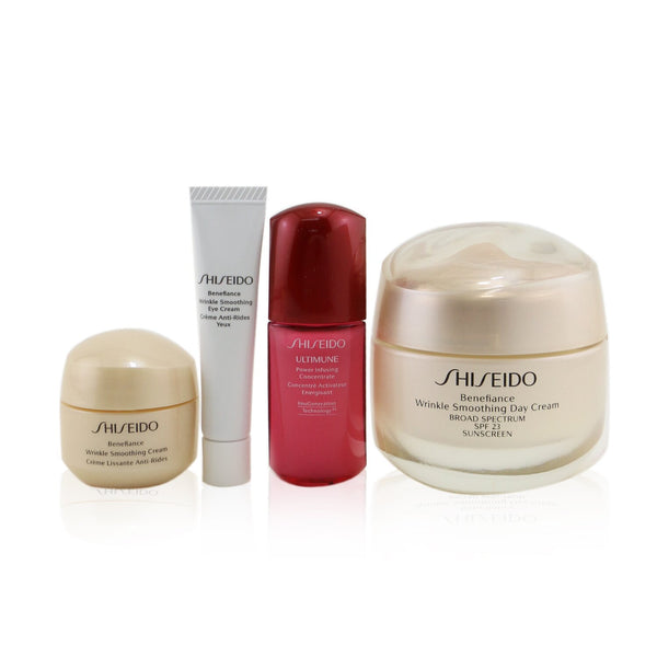 Shiseido Smooth Skin Sensations Set: Benefiance Day Cream SPF23 50ml + Ultimune Concentrate 10ml + Benefiance Smoothing Cream 15ml + Benefiance Eye Cream 5ml 