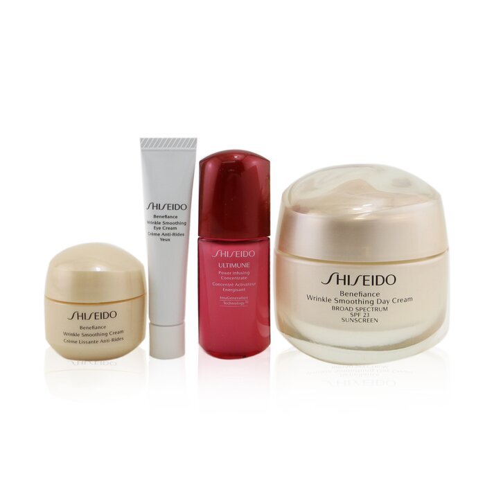 Shiseido Smooth Skin Sensations Set: Benefiance Day Cream SPF23 + Ultimune Concentrate 10ml + Benefiance Smoothing Cream 15ml + Benefiance Eye Cream 5ml 4pcs 50ml